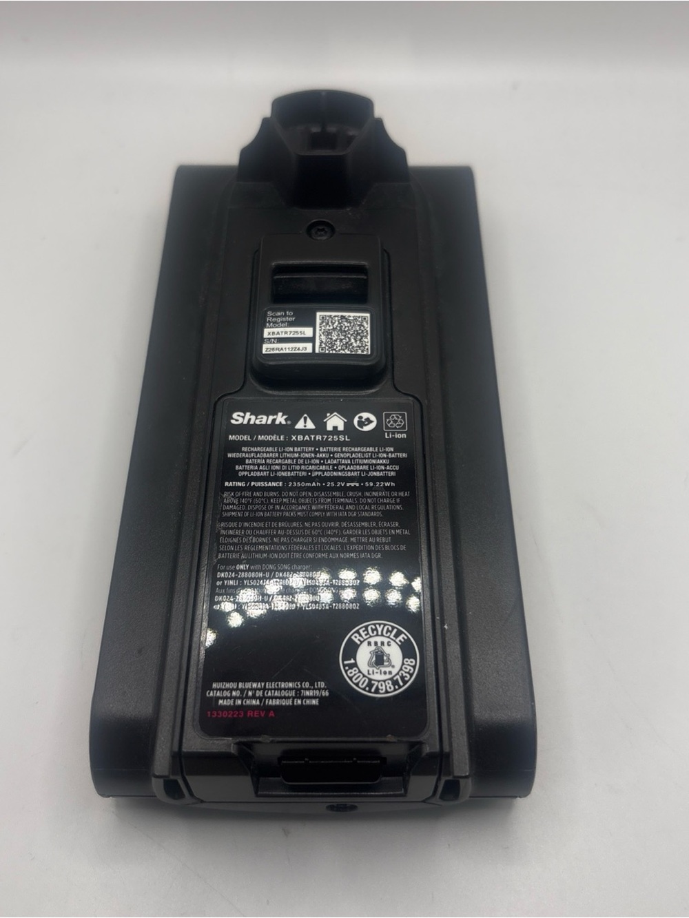 Shark XBATR725SL Lithium-Ion Battery Vertex IZ840H IZ862H UZ865H